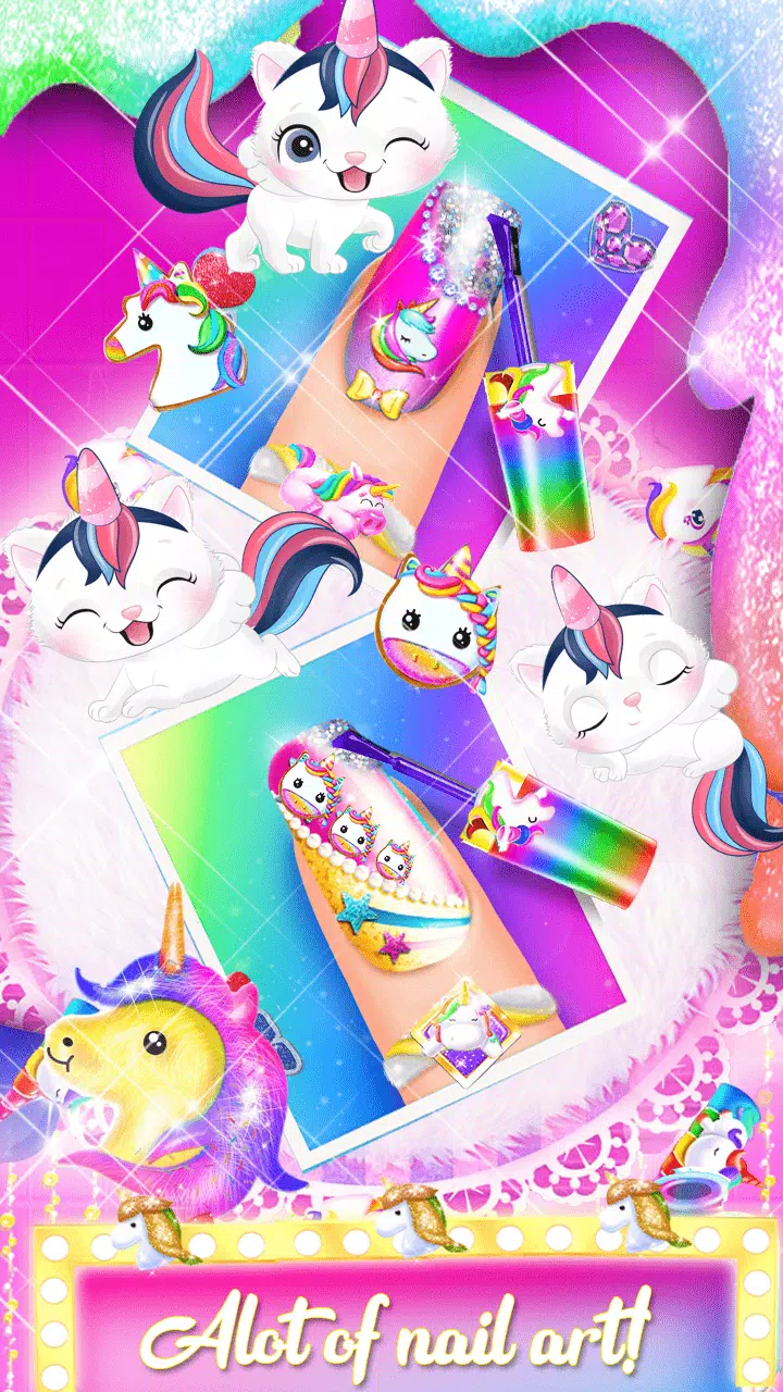 Unicorn Acrylic Nails Makeover Screenshot 2