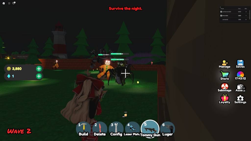 Un jugador de defensa básico está luchando contra una horda de zombis