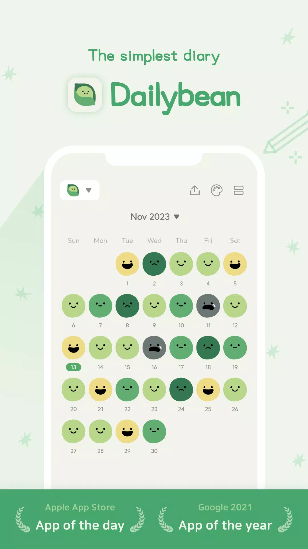 DailyBean: Simplest Journal Screenshot 1