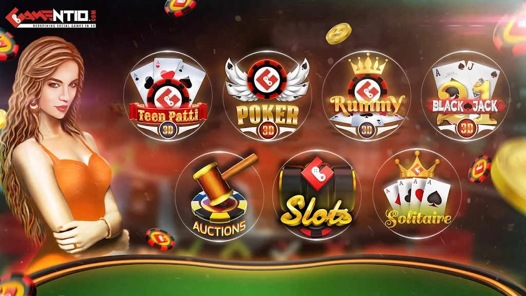 Gamentio 3D: Poker Teenpatti R ဖန်သားပြင်ဓာတ်ပုံ 1
