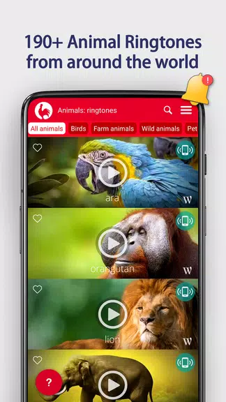 Animals Ringtones ဖန်သားပြင်ဓာတ်ပုံ 1