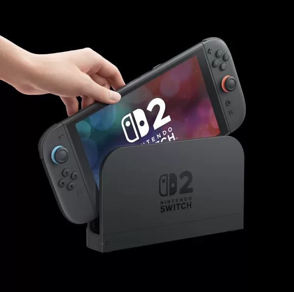 Switch 2 mit abgenommenen Joy-Cons