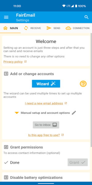 FairEmail, privacy aware email 스크린샷 1