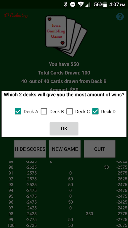 Iowa Gambling Game: Decision Making With Cards Tangkapan skrin 3