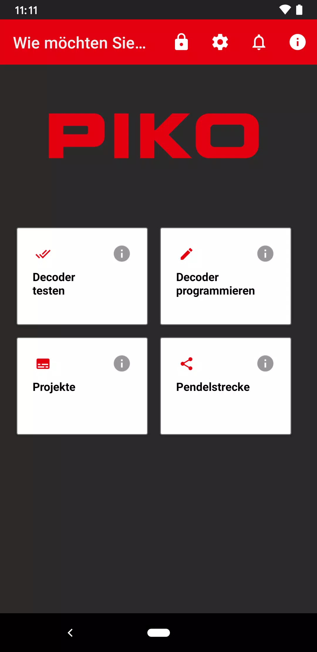 Schermata PIKO SmartProgrammer App 1