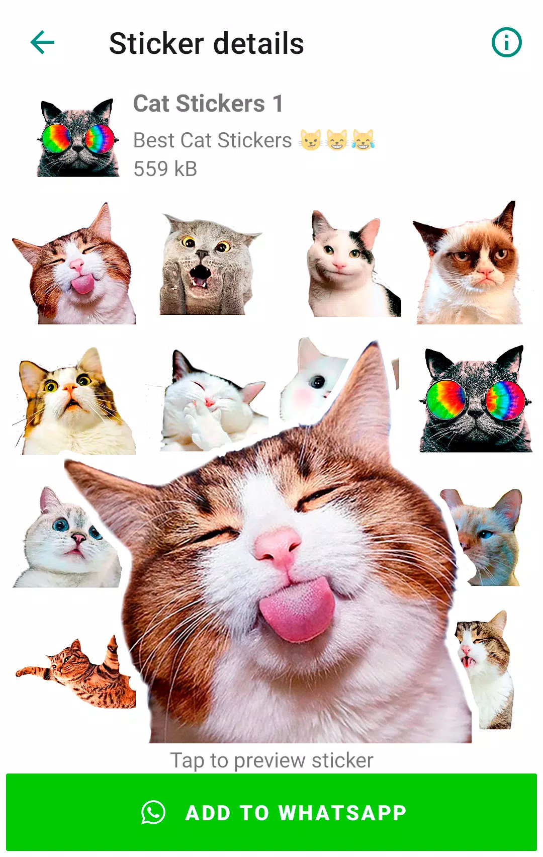 Cute Cat Stickers for WhatsApp應用截圖第1張