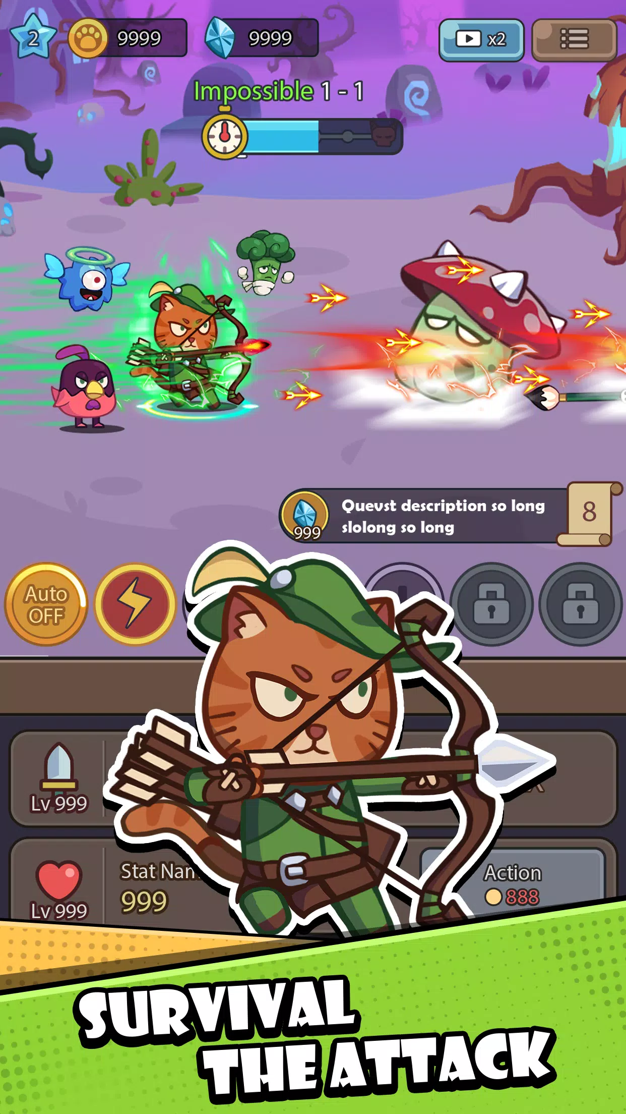 Cat Hero: Idle RPG War Tangkapan skrin 2