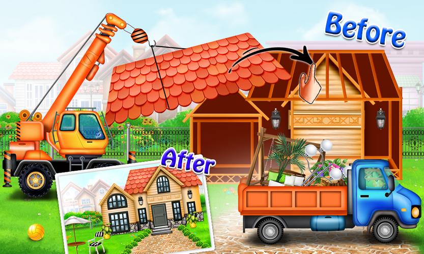 Build Town House with Trucks स्क्रीनशॉट 3