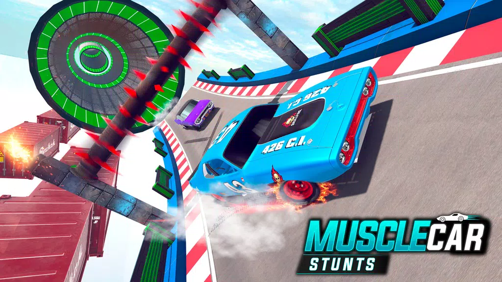 Muscle Car Stunts - Ramp Car Captura de tela 4