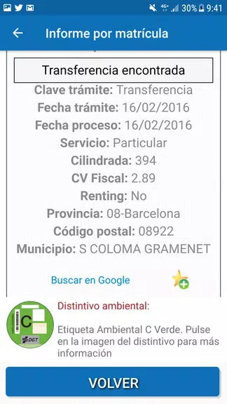 InfovehículoConsultarMatrícula應用截圖第2張