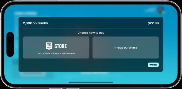Fortnite V-Bucks purchase options. Image provided by Epic Games.
