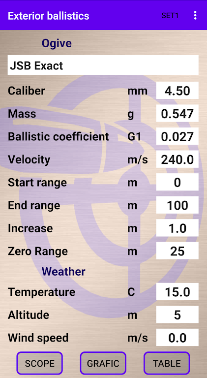 External ballistics calculator Ekran Görüntüsü 1