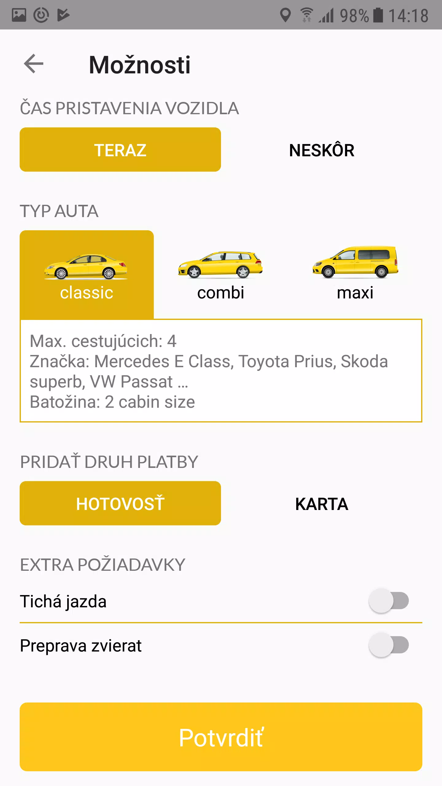 Yellow Taxi Trnava スクリーンショット 4