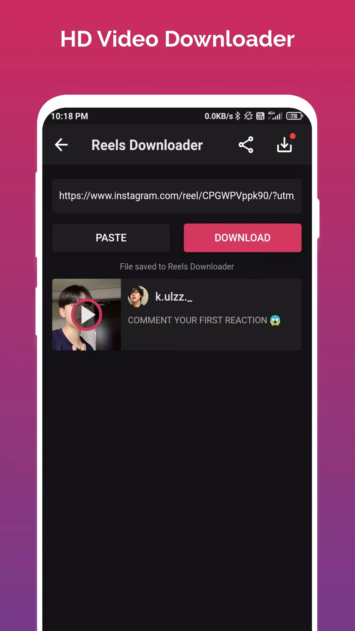 Reels Video Downloader স্ক্রিনশট 1