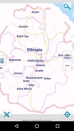 Map of Ethiopia offline ဖန်သားပြင်ဓာတ်ပုံ 1