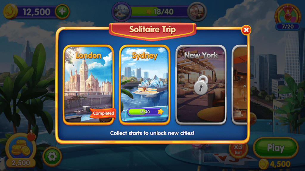 Solitaire Trip: Classic Tripeaks Card Game Скриншот 4