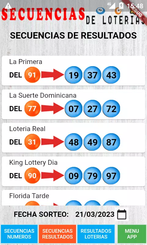 Schermata Secuencias de Loterias 3