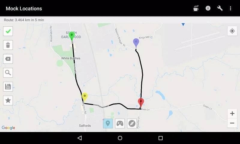 Mock Locations (fake GPS path) स्क्रीनशॉट 2