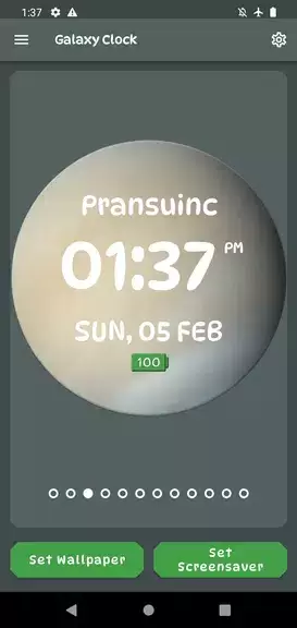 Galaxy Clock Live Wallpapers Captura de pantalla 4