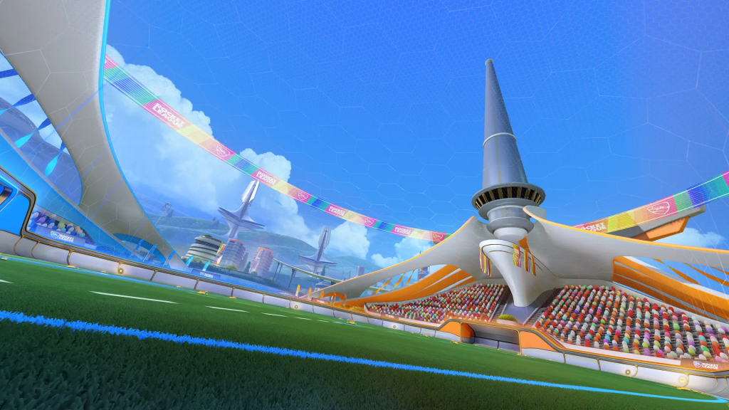 Isang nakamamanghang pagbaril ng Futura Garden sa Rocket League