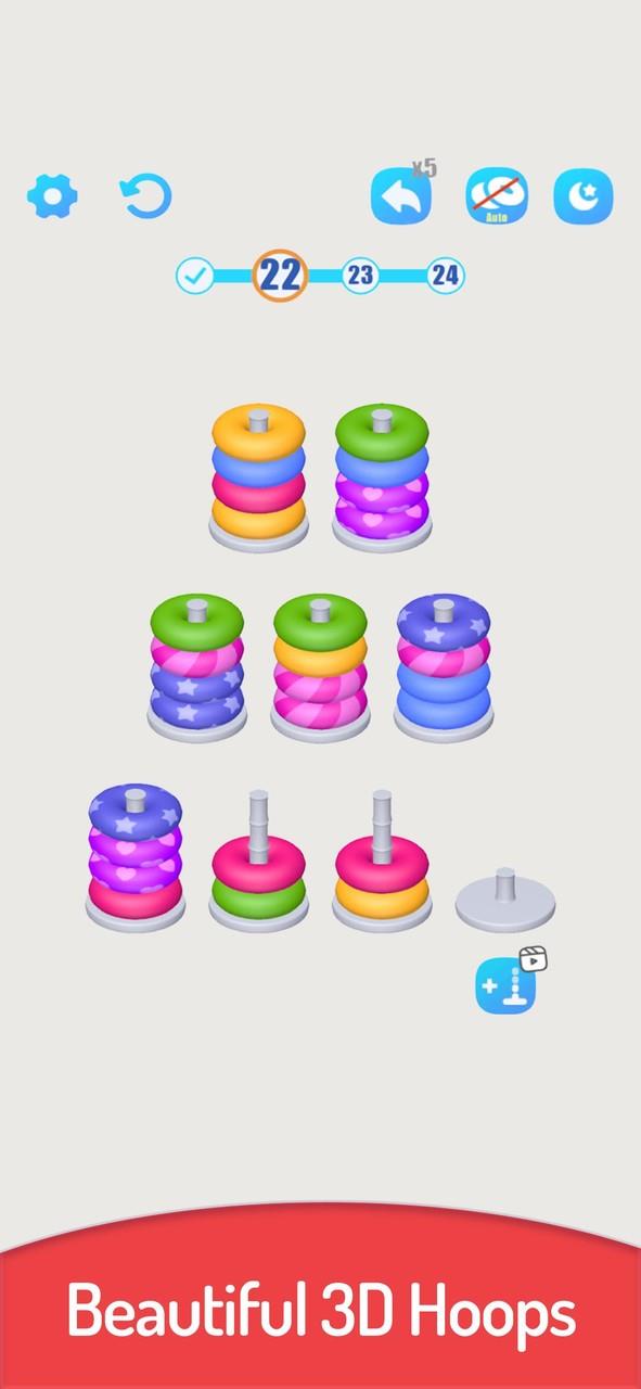 3D Color Sort Hoop Stack Zrzut ekranu 3