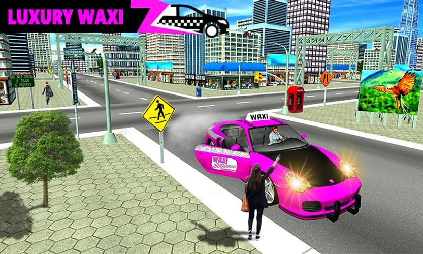 Pink Taxi Driving Game 3D ภาพหน้าจอ 2