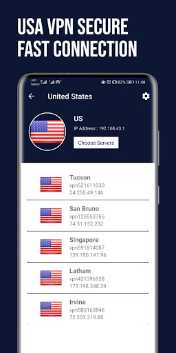 USA VPN Fast: Secure VPN Proxy Ảnh chụp màn hình 1