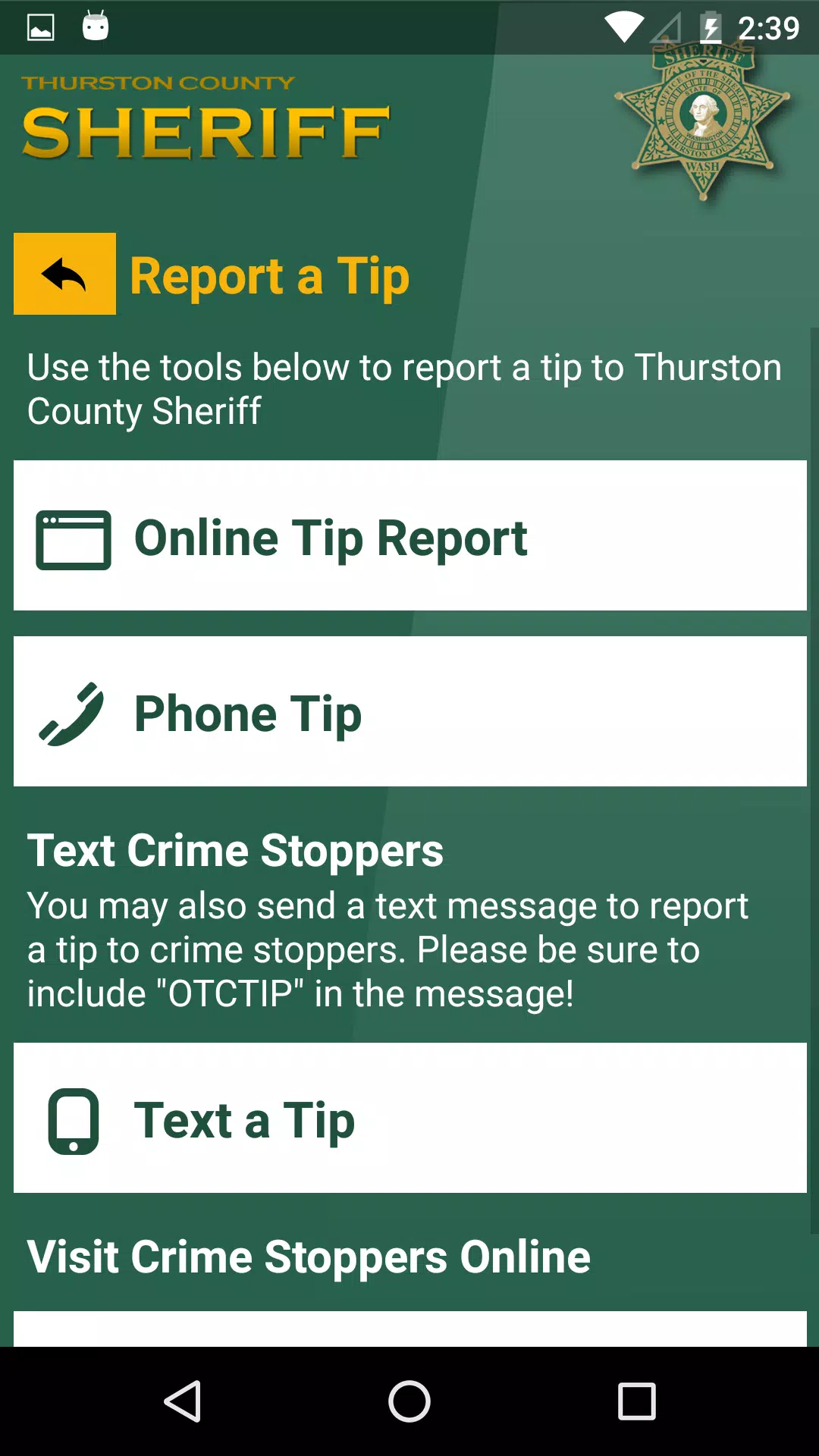 Thurston County Sheriff應用截圖第2張
