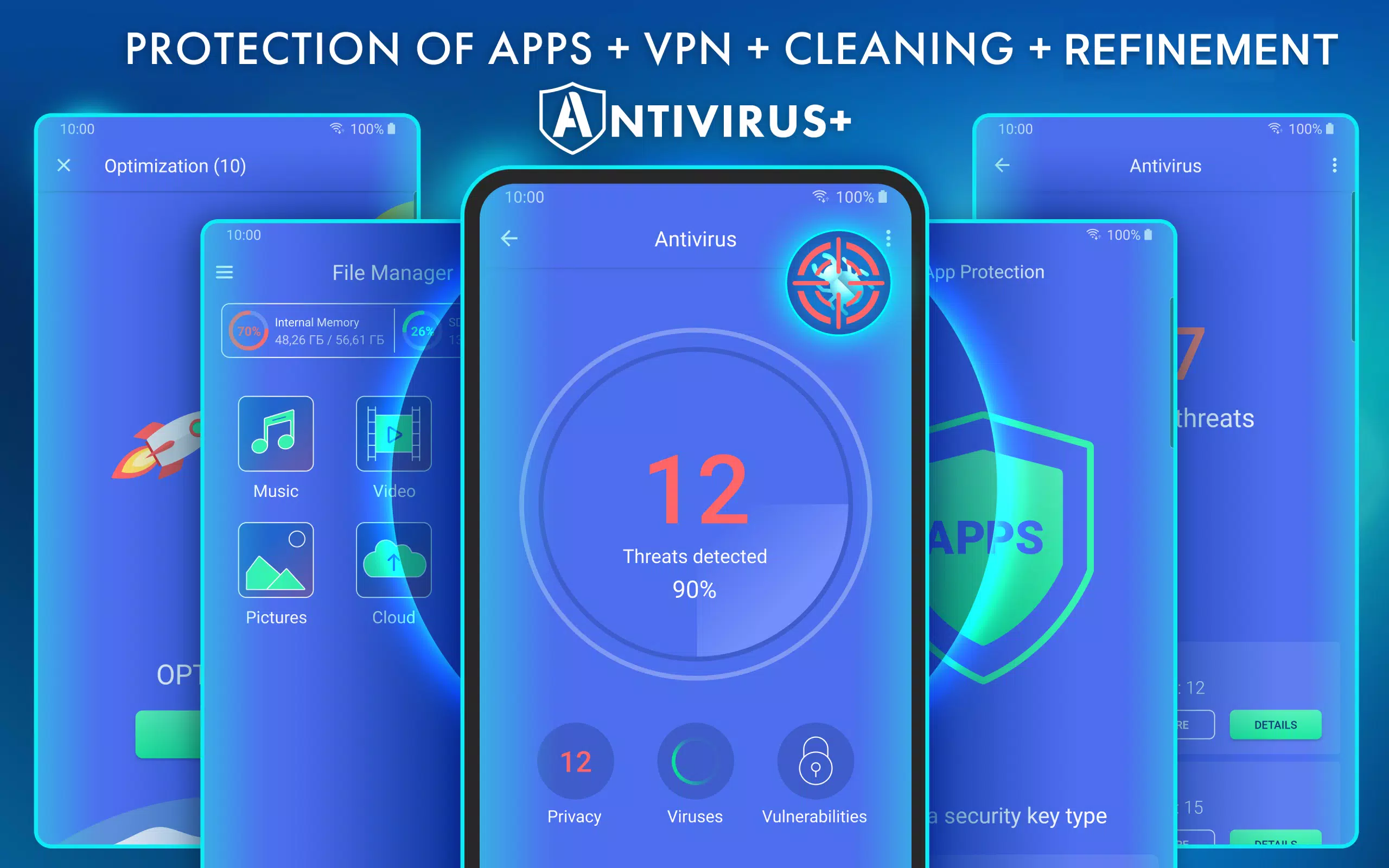 Antivirus - Cleaner + VPN Screenshot 1
