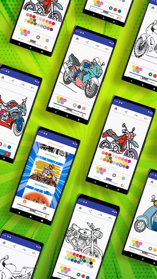MotorBike Coloring Page Zrzut ekranu 1