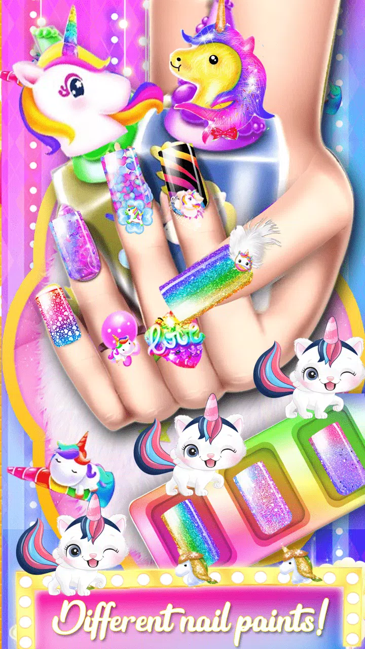 Unicorn Acrylic Nails Makeover Ekran Görüntüsü 1