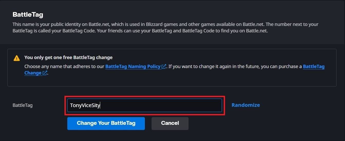 Changing Your BattleTag on PC