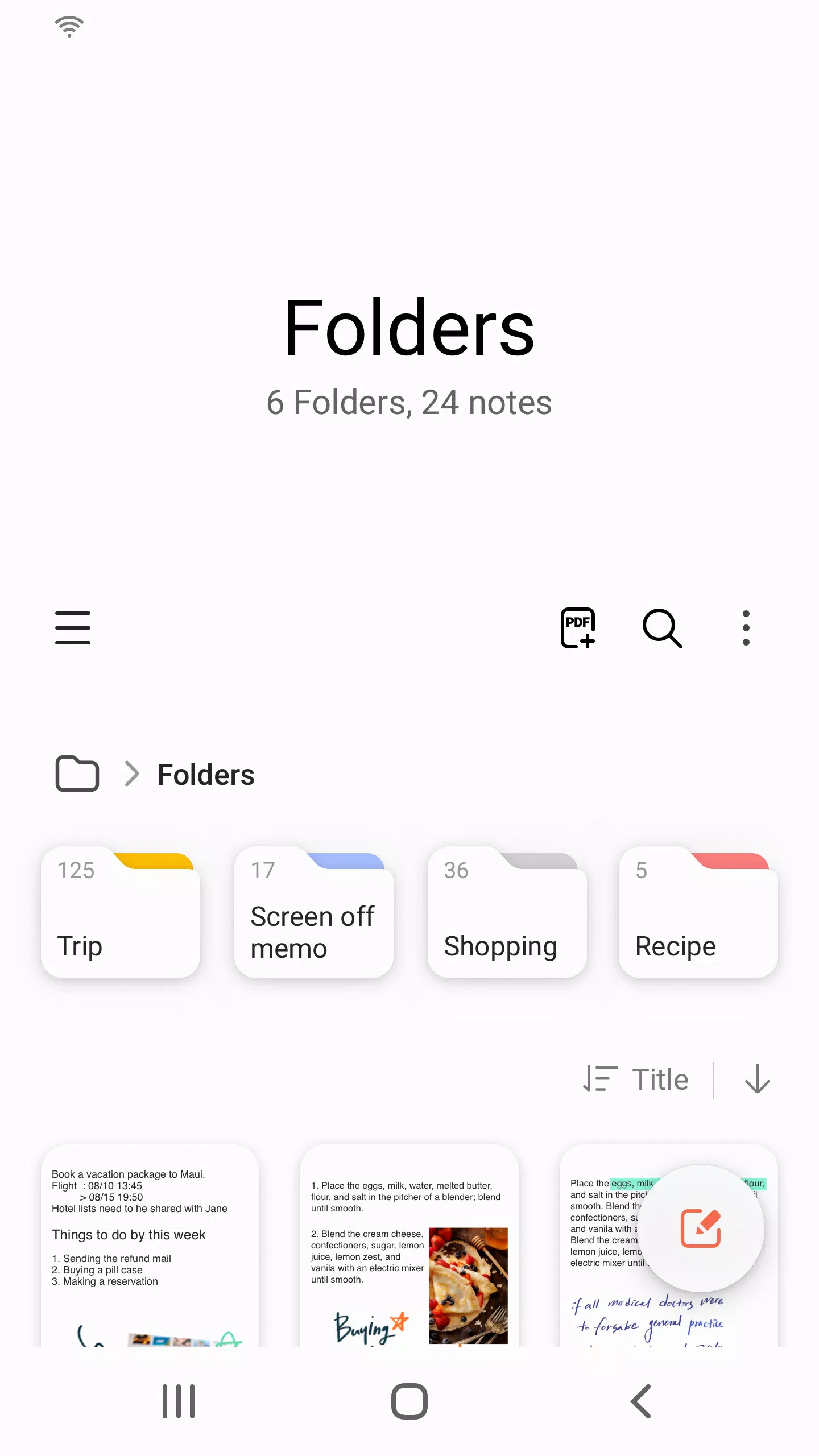 Samsung Notes Screenshot 1
