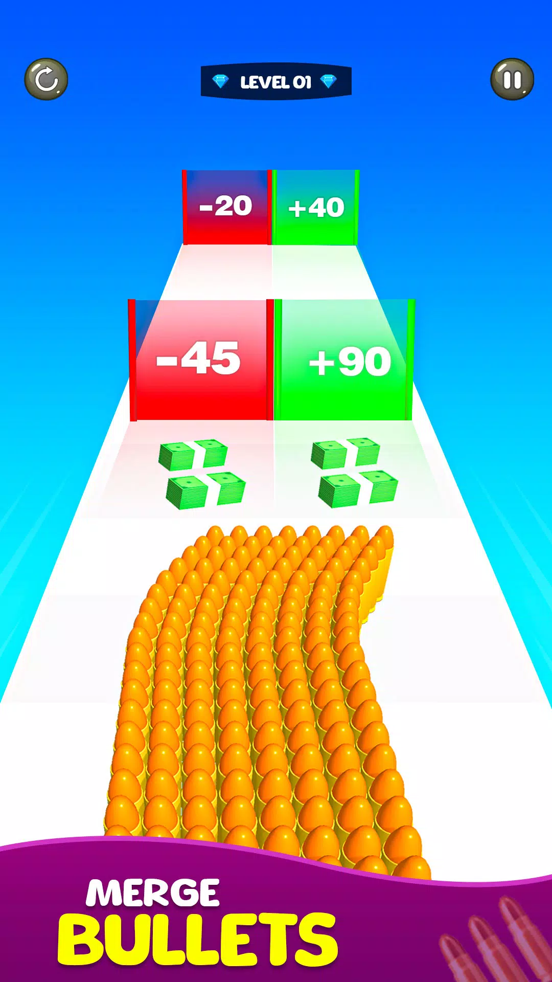 Merge Bullet Army Game Run 3D Tangkapan skrin 1