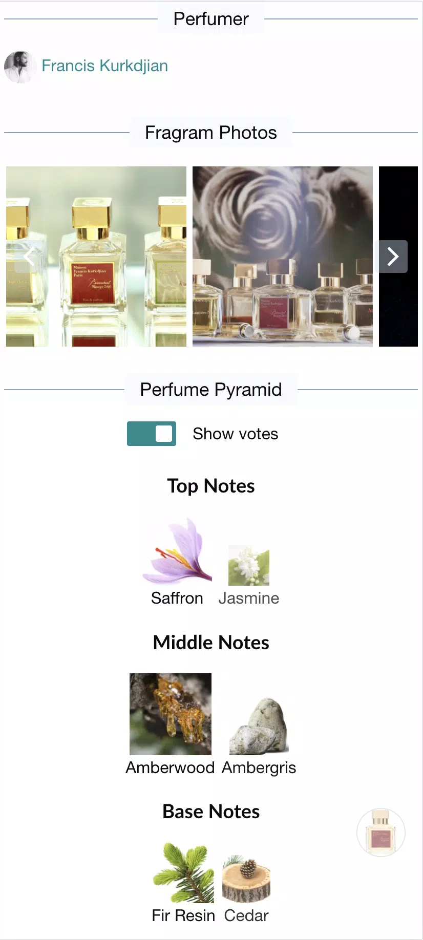 Fragrantica Perfumes Capture d'écran 1