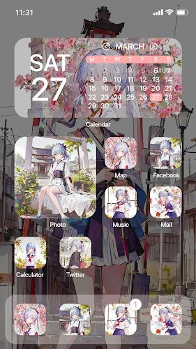 Wow Ayaka Theme - Icon Pack 스크린샷 1