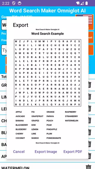 Word Search Maker Omniglot ภาพหน้าจอ 2