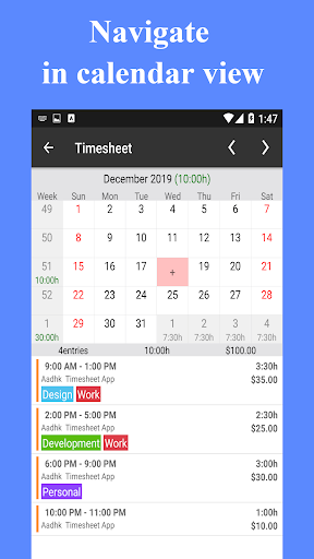 Timesheet - Work Hours Tracker Screenshot 2