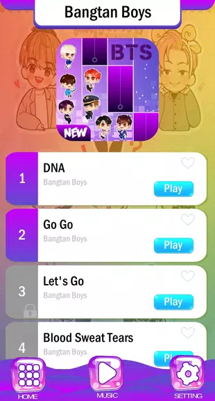 BTS Chibi Piano Tiles Captura de pantalla 1