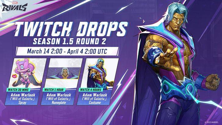 Marvel Rivals Adam Warlock Skin Featured Alongside Other Free Twitch Drop Rewards