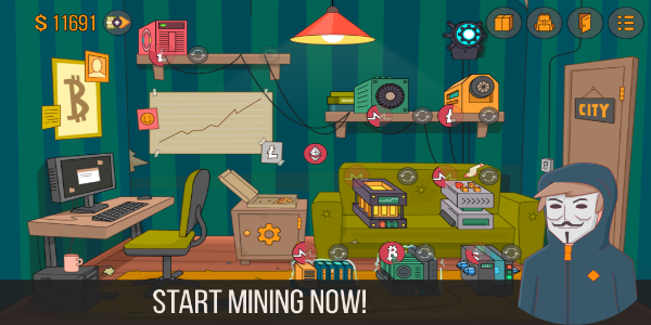 Bitcoin miner: Idle Simulator Capture d'écran 1
