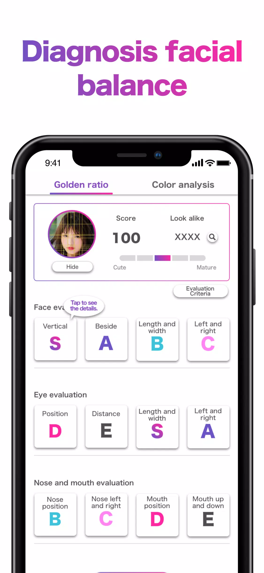 Schermata Face Shape & Color Analysis 1