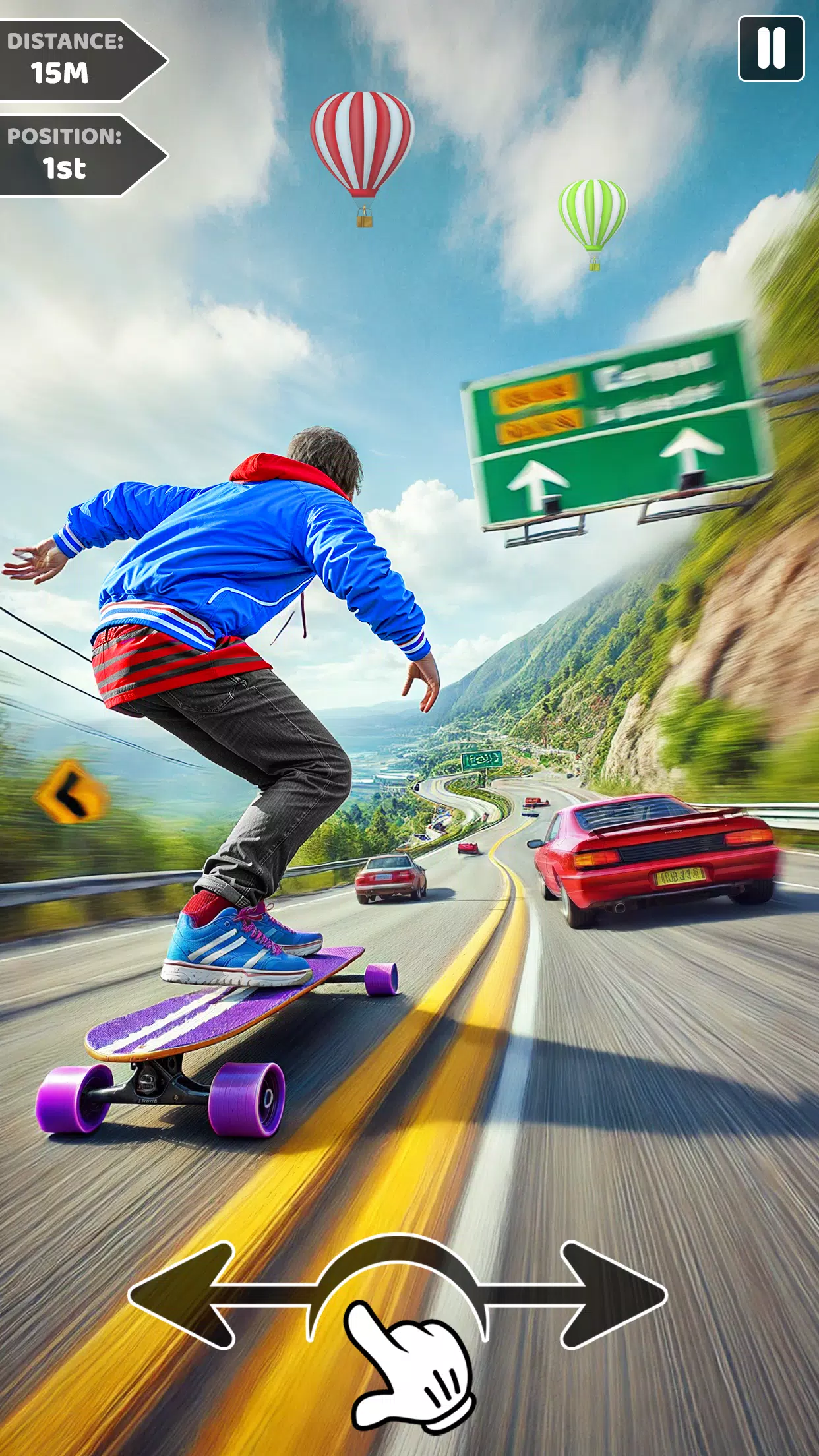 Downhill Skateboarding Game Скриншот 1