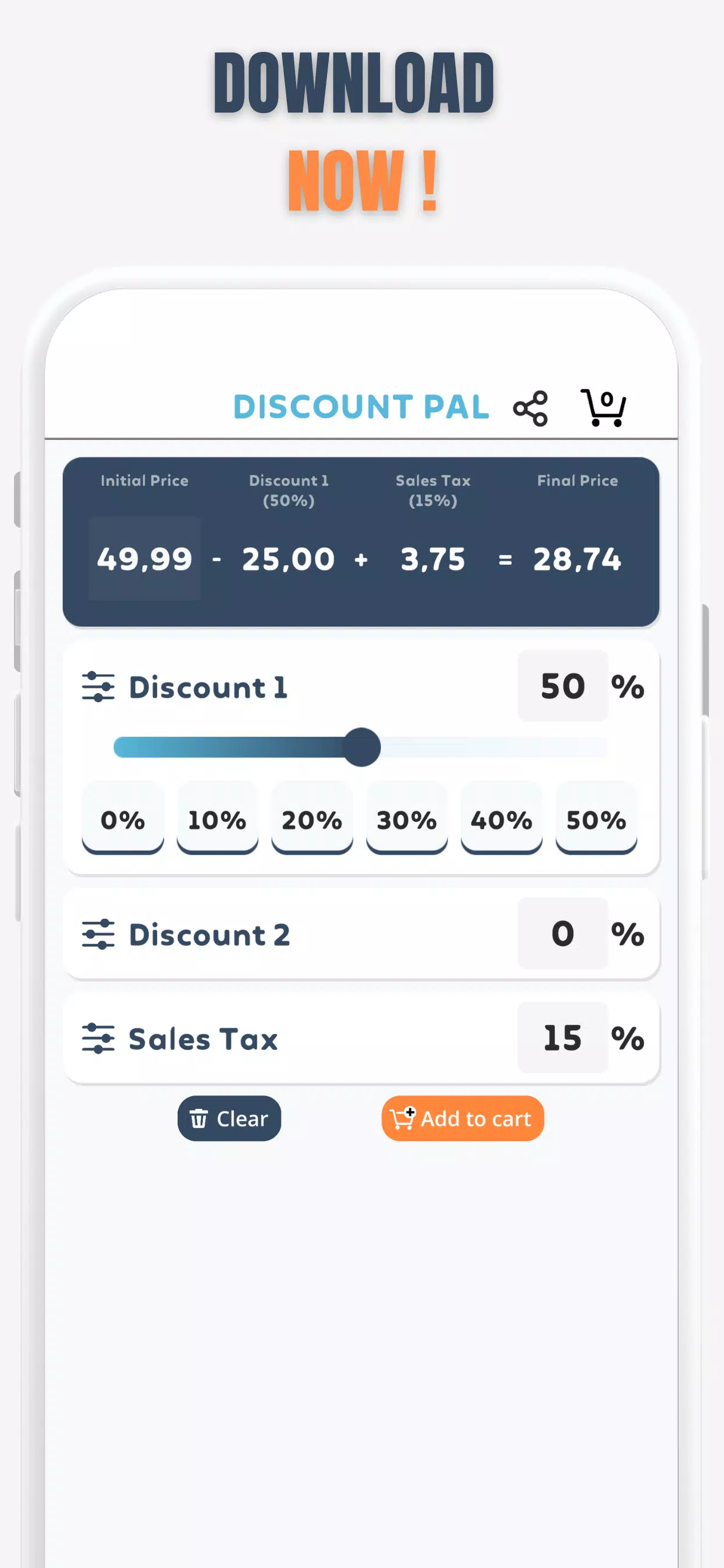 Percent Off Shoping Calculator Screenshot 4