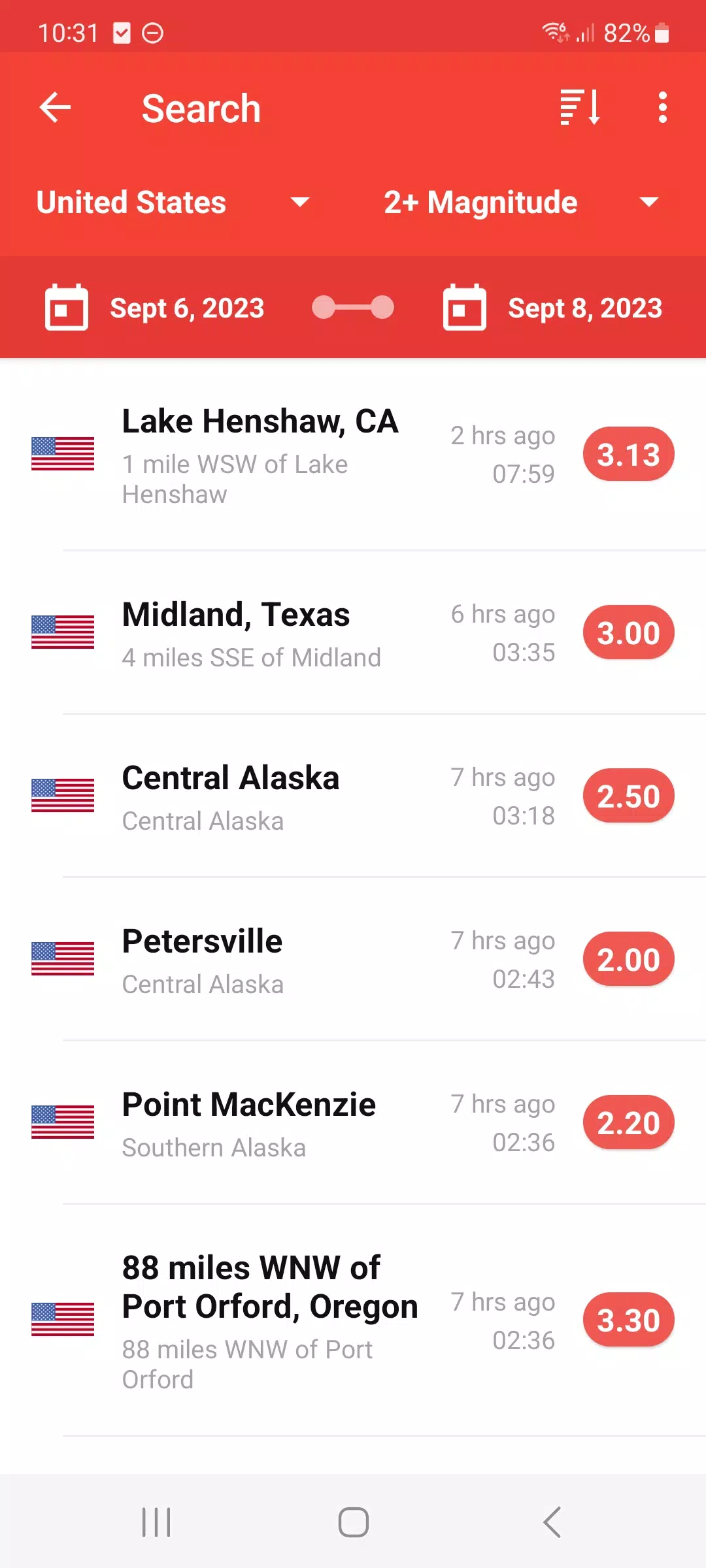 My Earthquake Alerts Screenshot 2