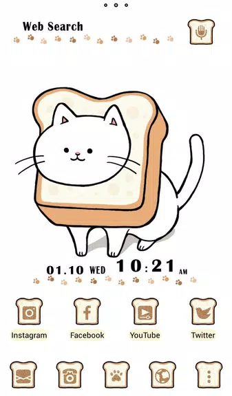 Cute Wallpaper Bread Cat Theme Zrzut ekranu 1