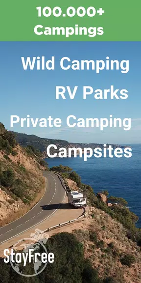 StayFree Vanlife Camping Sites Screenshot 1