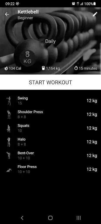 Kettlebell Home Workout Captura de tela 3