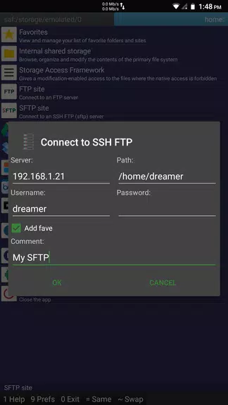 SFTP plugin to Ghost Commander Ảnh chụp màn hình 1