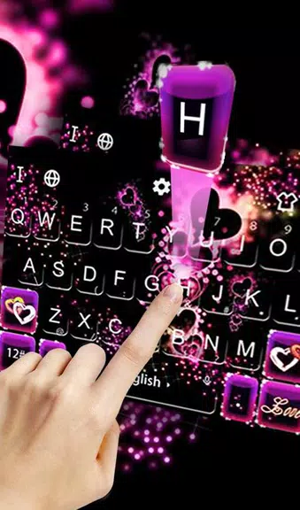 Sparkling Purple Heart Keyboard Theme应用截图第1张